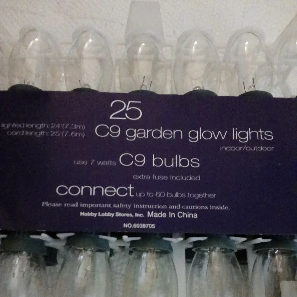 NWOT GARDEN GLOW ACCENT STRING LIGHTS 25' LENGTH